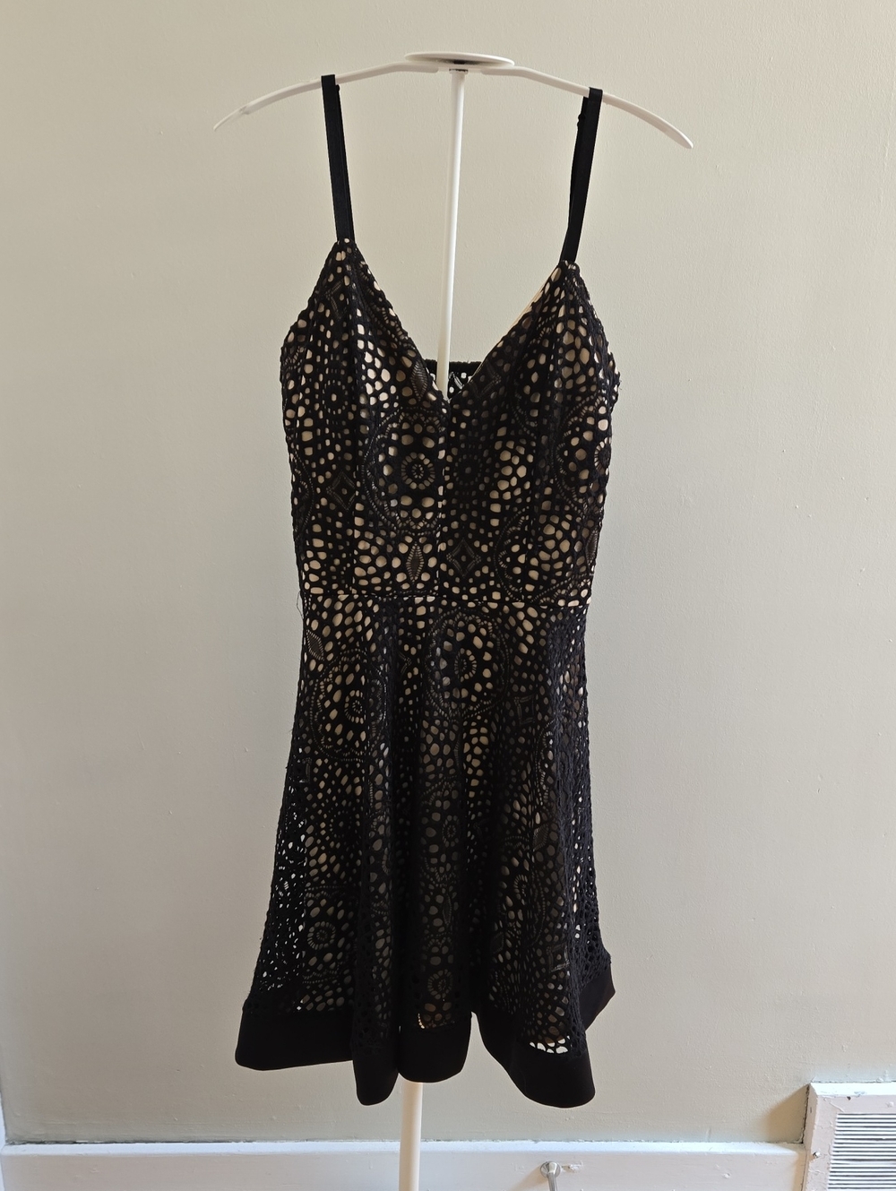 Eclipse Black Lace with Nude Underlay Dress